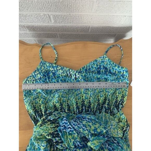 Laundry by Shelli Segal NWT $168 Diva Blue Strappy Dress Size 4 Hi-Lo Wrap Flowy - Picture 9 of 12